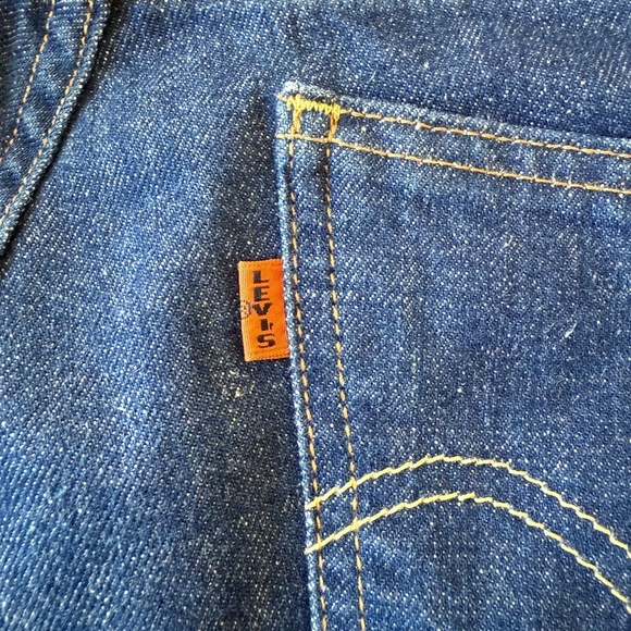 LEVIS VTG 606 JEAN BIG E ORANGE TAB STRAIGHT LEG DARK BLUE RIGID DENIM WOMENS 25 - Picture 9 of 12